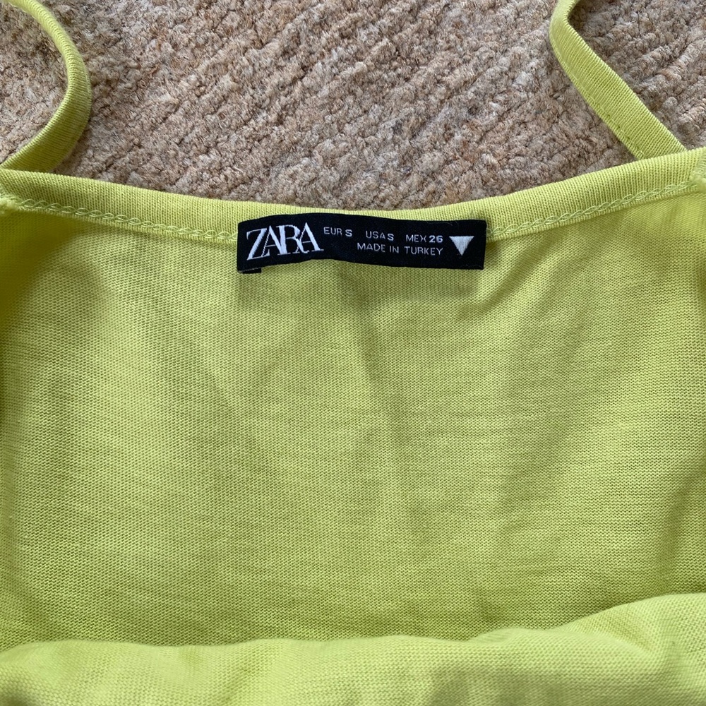 Zara Lime Green Tiered Spaghetti-Strap Dress for Girls - Picture 4 of 5
